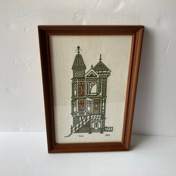 Vintage Wall Decor Vintage 985 Needlepoint Wooden Frame 12 X 8